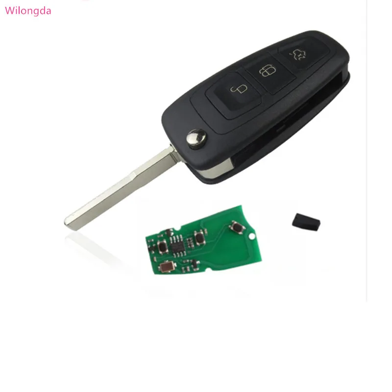 

Автоматический ключ, 3 кнопки, раскладной складной дистанционный ключ 433 МГц 4d63 покрытие чипа 2012-2015 год для автомобильного ключа Focus