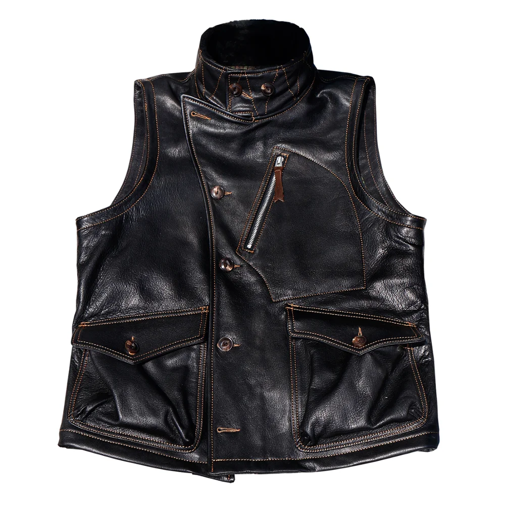 

CDJ-9 Cidu Super! Read Description! Asian Small Size Mens High Quality Genuine Goat Leather Vest Stylish Waistcoat