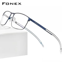 fonex pure titanium eyeglass frame men square myopia optical prescription glasses 2020 new high quality silicone eyewear 8521