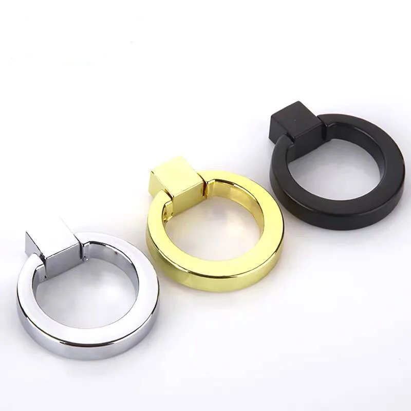 Ручки и ручки для шкафа из цинкового сплава стильные круглые кольца Современные