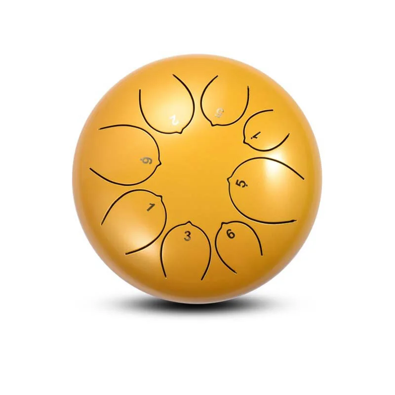 Golden Handpan 5.5 Inch 8 Tone Steel Tongue Professional Percussion Drum Instrument With Drum for Kids Adult Percussion Instruments - Цвет: Golden