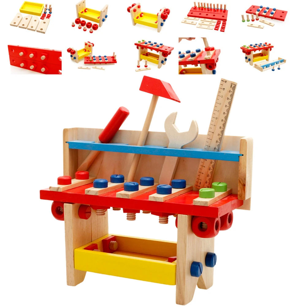 

Kit Children Wrench Screwdriver Engineer Toy Pretend Play Gift Scale Work Bench Tool Set Kid Educational Wooden