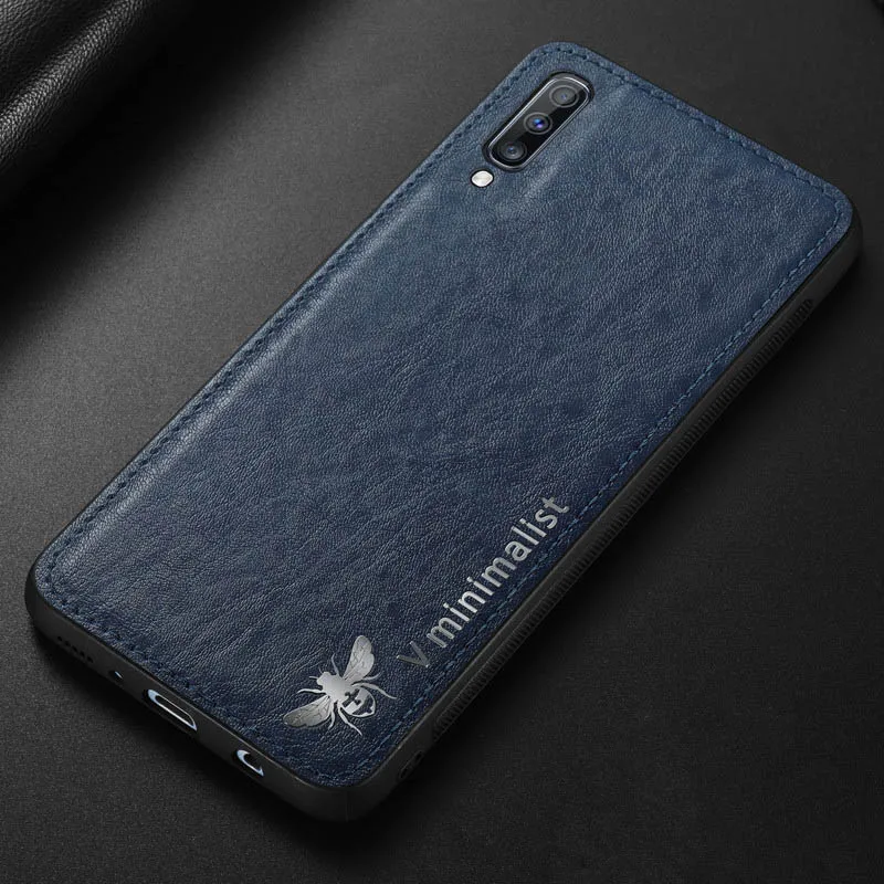 Blue Чехол для samsung Galaxy A70 A60 A50 A30 A20 A10 роскошный винтажный кожаный магнитный автомобильный чехол для samsung M10 - Цвет: Blue