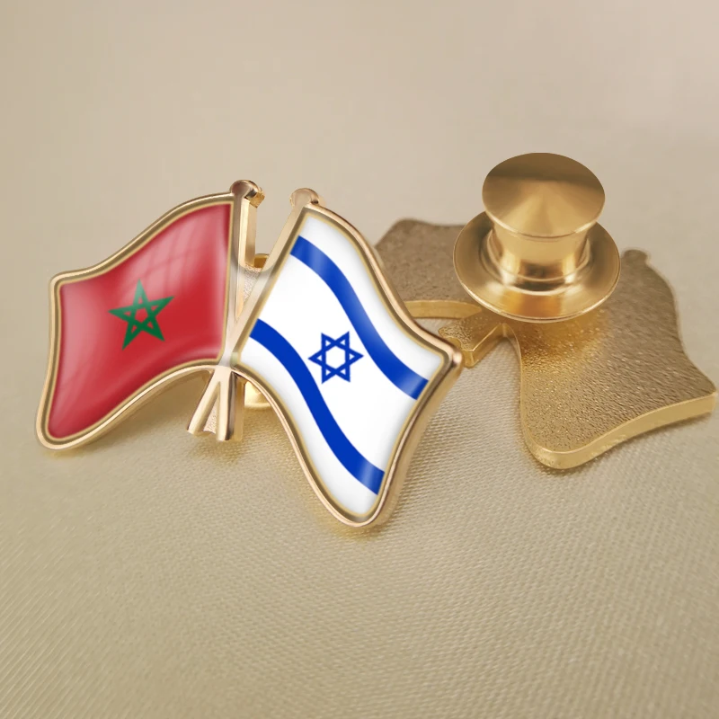Израиль и Марокко перекрестные двойной флаг дружбы значков на булавке брошь