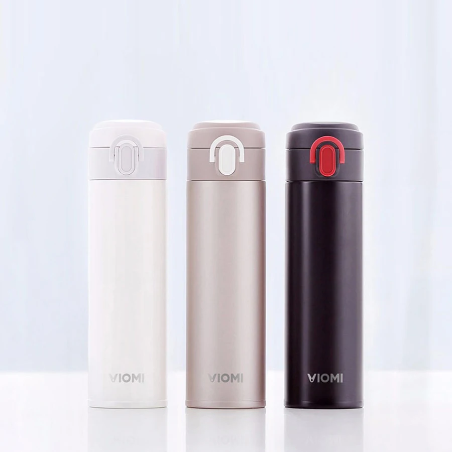 [Хит] Xiaomi Mijia VIOMI Портативный Вакуумный Термос 300 мл/460 мл Легкий сплав 24 часа термос одной рукой Вкл/закрывает