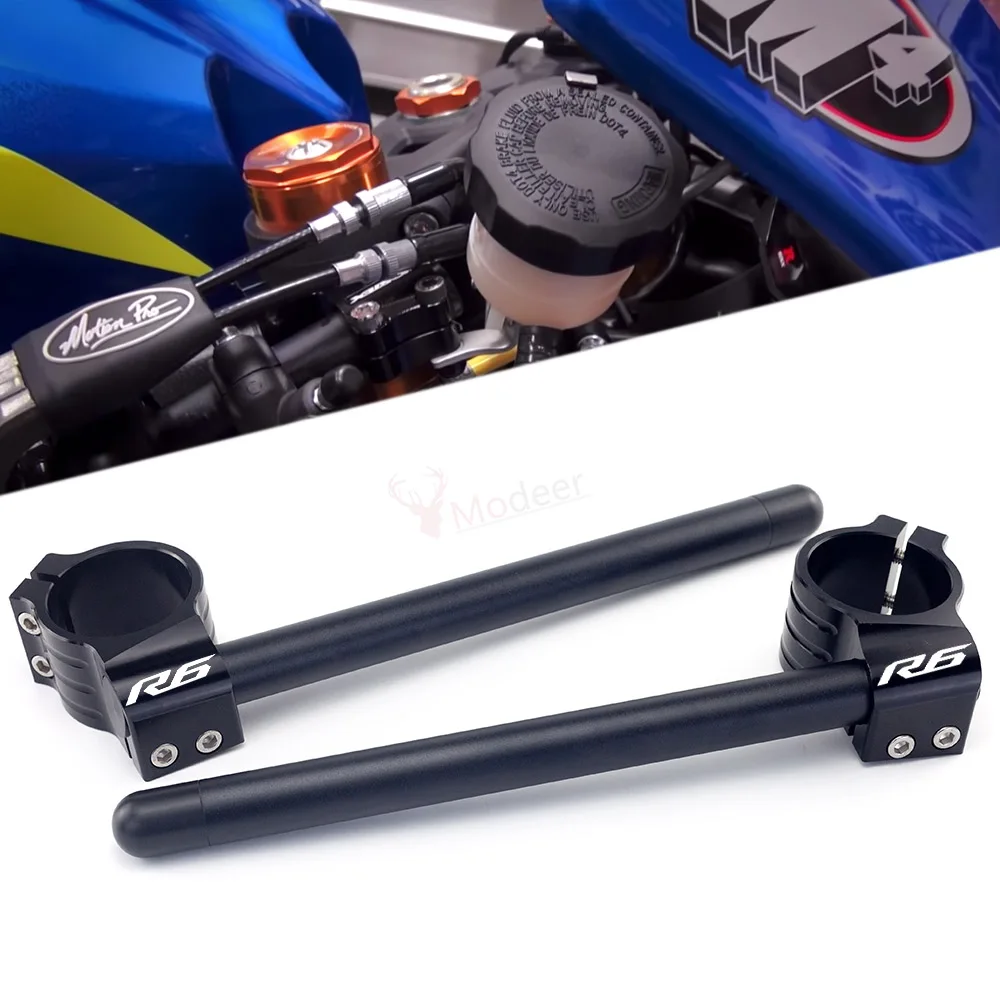Руль гоночный для YAMAHA YZFR6 YZFR6S YZ R6 R6S регулируемый CNC 43/50 мм зажим на Ons вилка руль