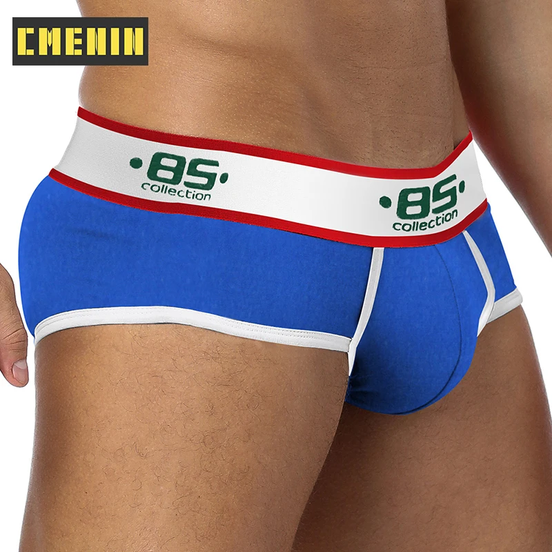 Мужские трусы джоки из нейлона синие короткие бандаж сексуальное нижнее белье