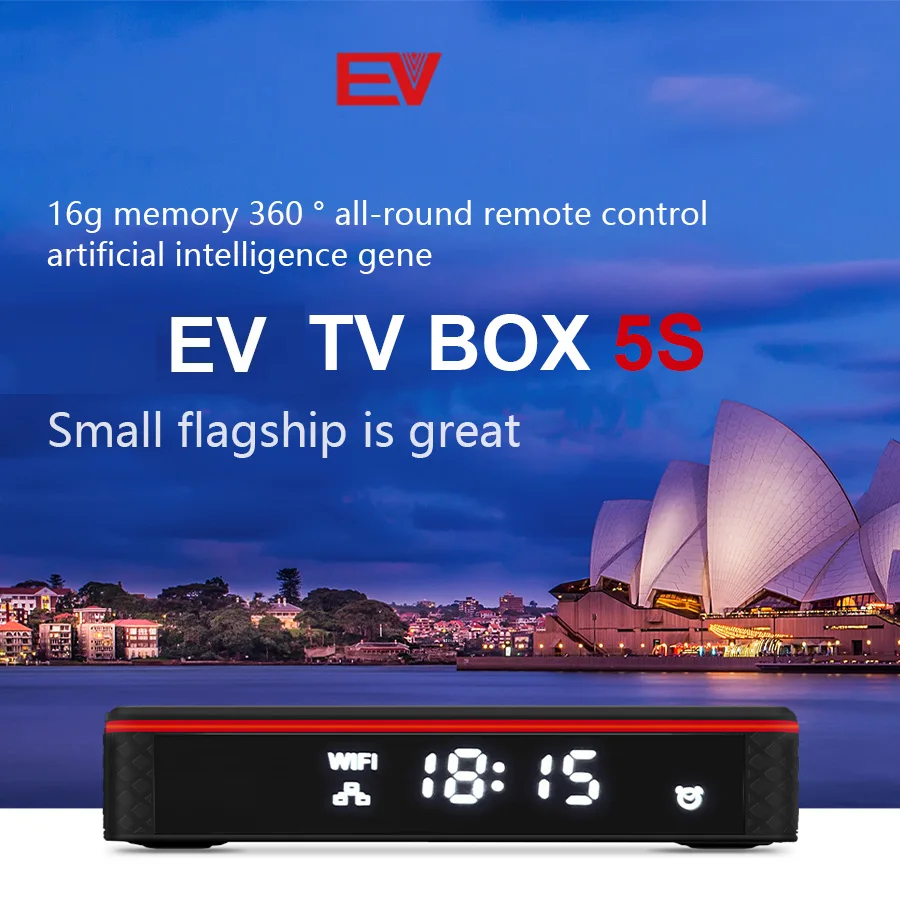 [Натуральная кожа] новейшие EVBOX 5P Smart ТВ коробка EV 5S AI голосовых Управление для