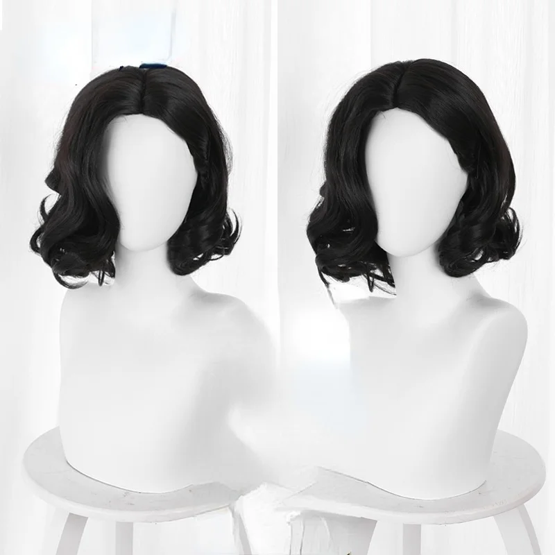

Severus Snape Black Short Curly Style Cosplay Wig Movie Professor Snape Wig Halloween Party Role Play Costumes Wigs+ Wig Cap