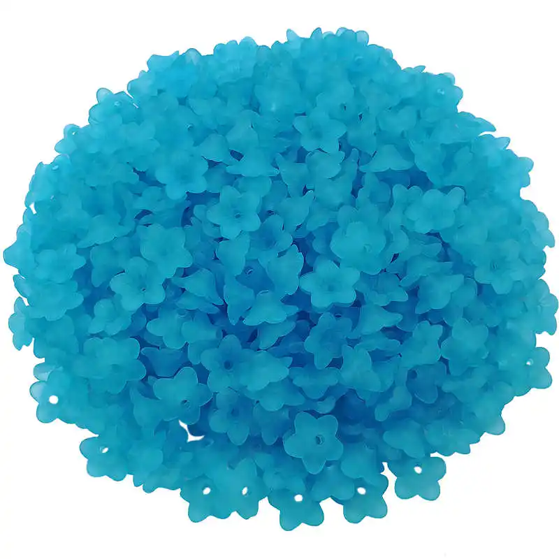 

Fashion DIY Accessories Multicolor Flower Beads CapsMaking Small Morning Gory Transparent Frosted Acrylic Beads