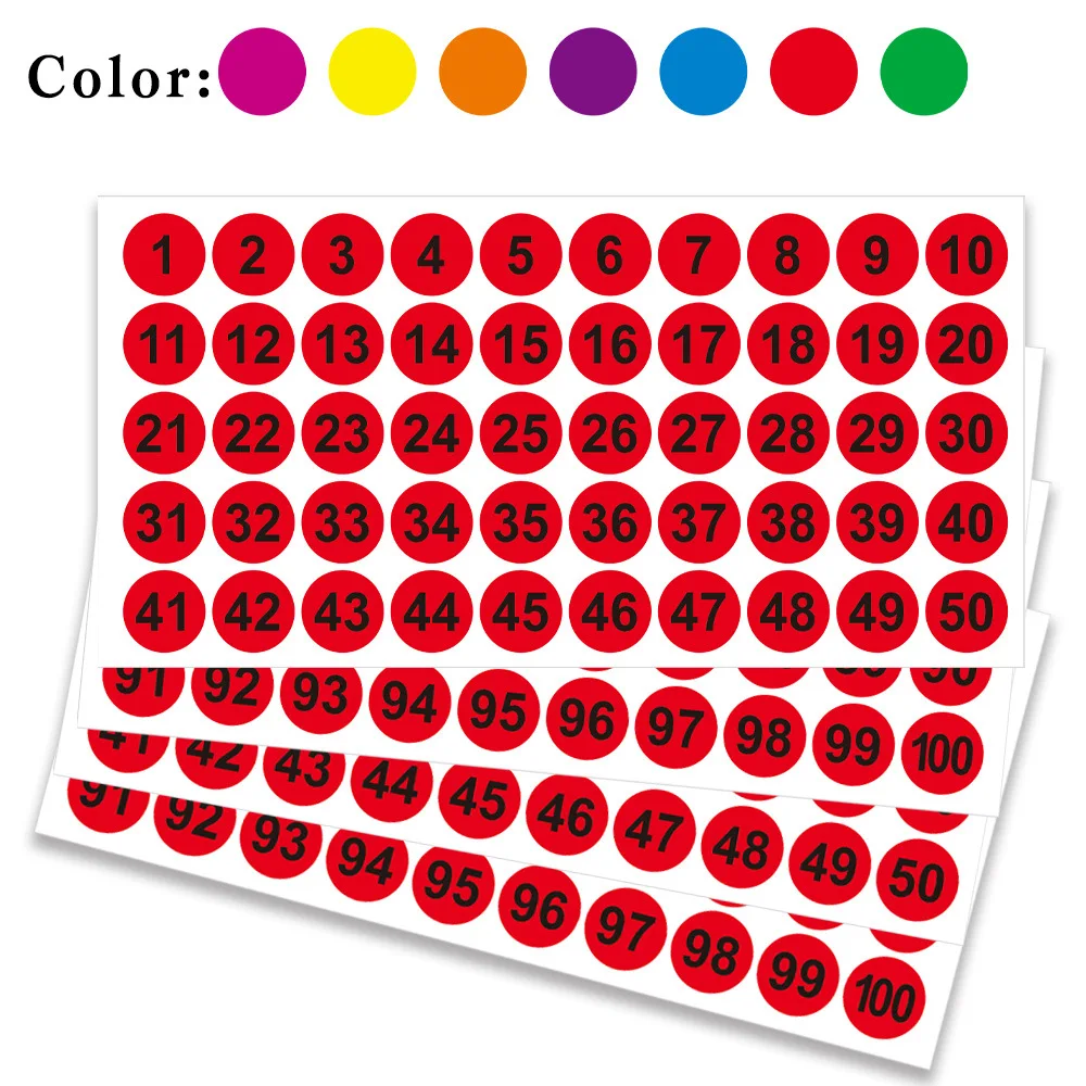 

500Pcs 10 Sheets 1 Inch Cute Round Colorful Numbers Sticker for Food Item Storage Mark Notebook Decorative Materials Diy Planner