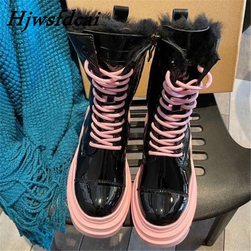 

Толстые теплые зимние сапоги Hjwsfdcai, кашемировые женские сапоги, новые зимние сапоги, водонепроницаемые непромокаемые сапоги мартинсы из во...