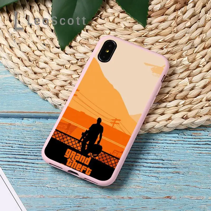 

Rockstar GTA 5 Grand Theft Phone Case Candy Color for iPhone 11 12 mini pro XS MAX 8 7 6 6S Plus X 5S SE 2020 XR