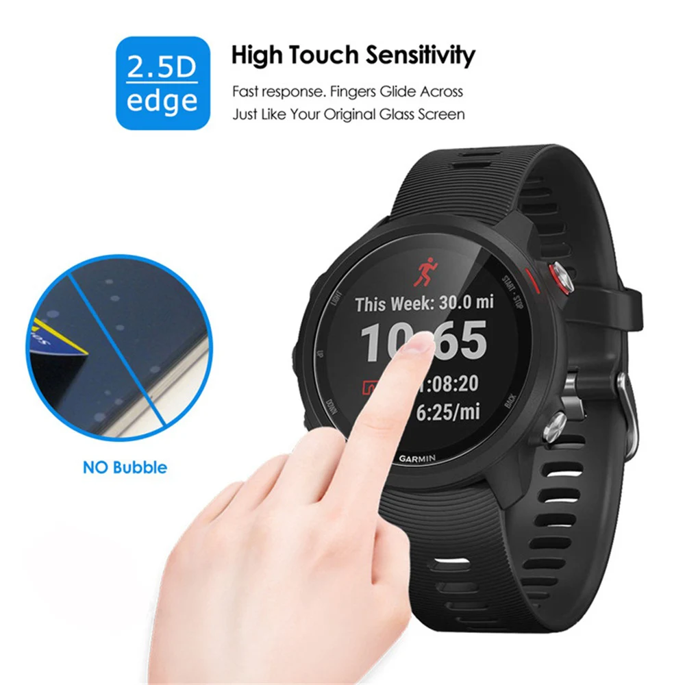 Защитное стекло для экрана Garmin Forerunner закаленное 9H премиум класса с защитой от