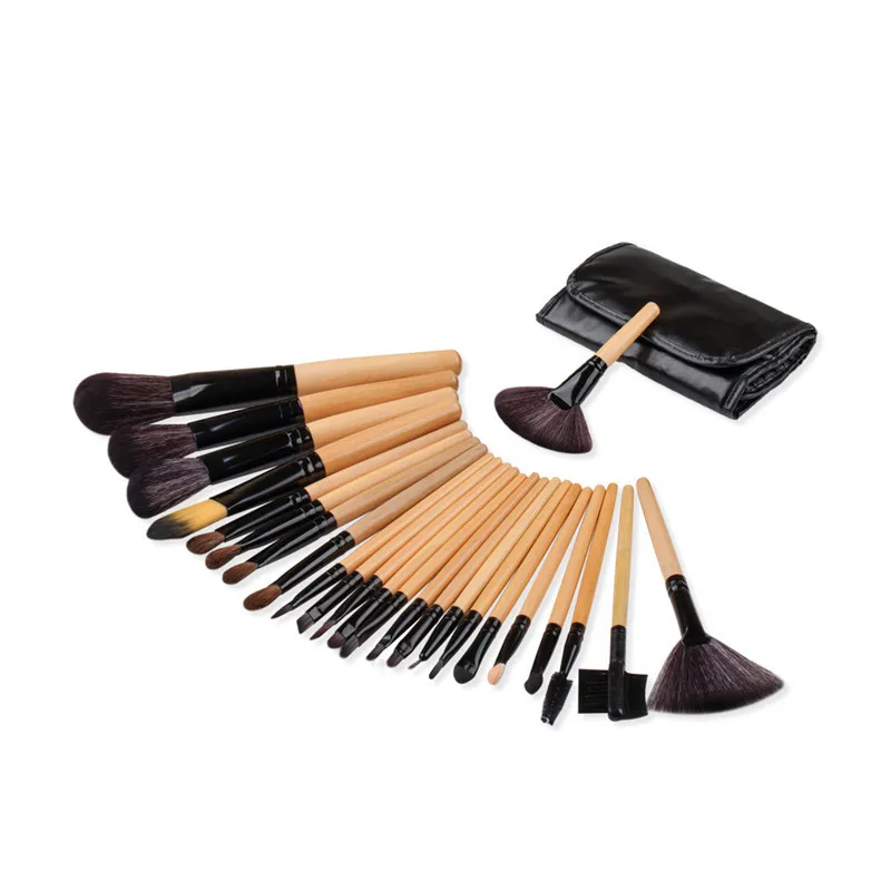 24Pcs Makeup Brushes Set Kit with Bag Professional makeup foundation contour brush with eyebrow brush