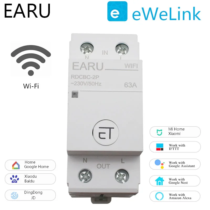 Din рейка WIFI автоматический выключатель Умный таймер реле дистанционное