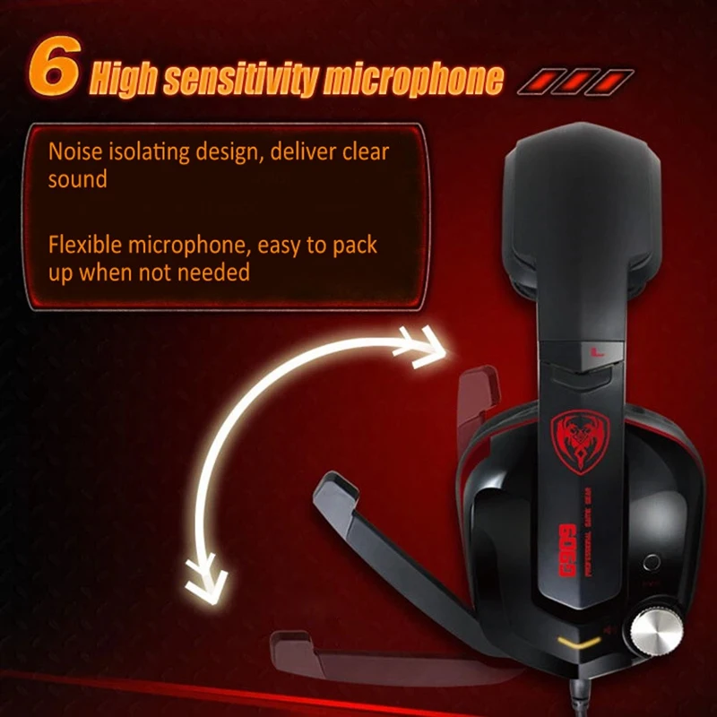 

Somic G909 Gaming Headset Virtual 7.1 Stereo Wired Gaming Headphones Vibration Earphone Headphone with Microphone for PC Compute