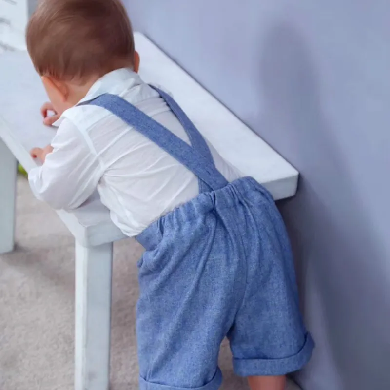 Осень 2019 эксклюзивная испанская детская одежда шерстяные ремни брюки + рубашка 2