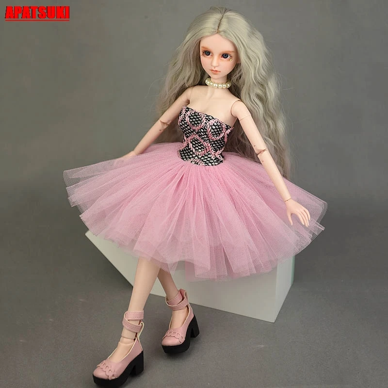 

BJD Dolls розовые платья принцессы, свадебные платья 40-50 см, 1/4, одежда для вечеринок, аксессуары для кукол 1:4