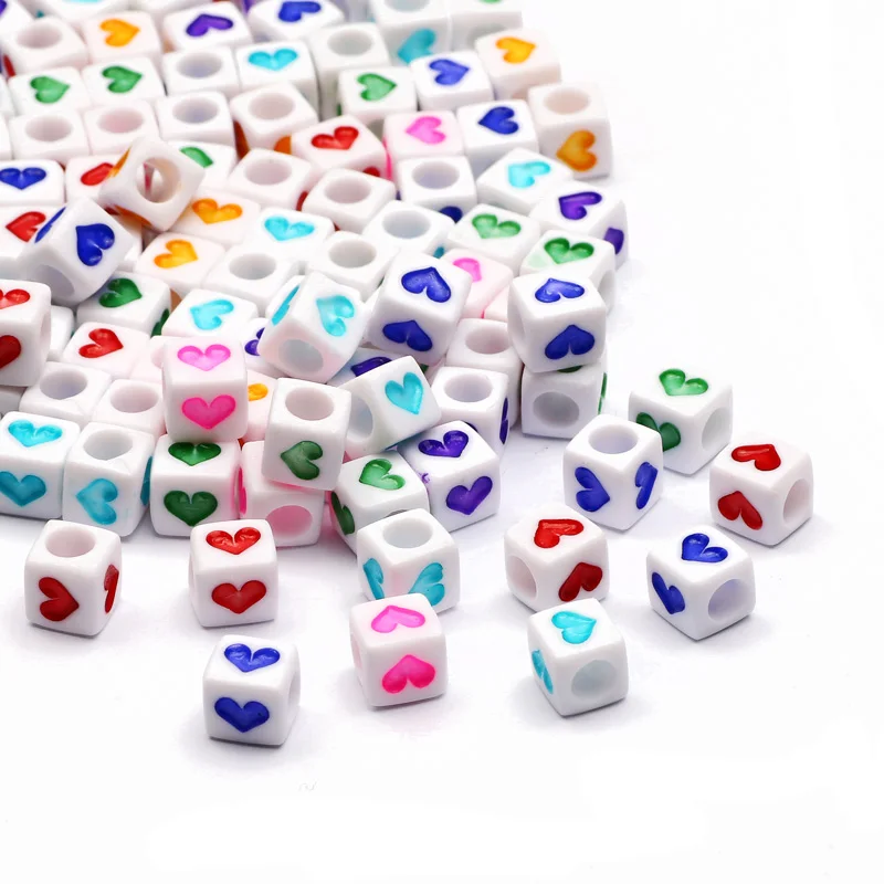 6 мм Смешанные акриловые бусины букв алфавита Square Cube Свободные Spacer Бусины для