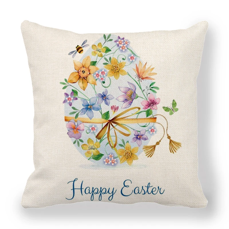 

45x45cm Flower Pattern Throw Pillow Cover for Home Decor Sofa Chair Decoration Pillowcase Linen Cushion Cover