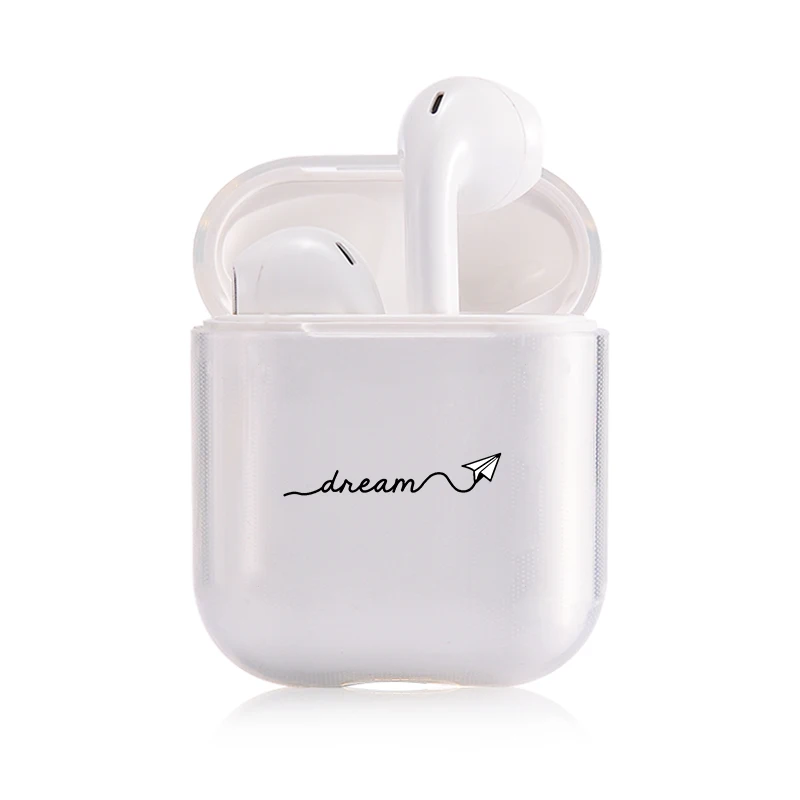 I200929 Мягкий силиконовый роскошный чехол Air Pods для Apple airpods чехол Милые простые линии прозрачный чехол Airpods в наушниках аксессуары - Цвет: I200929