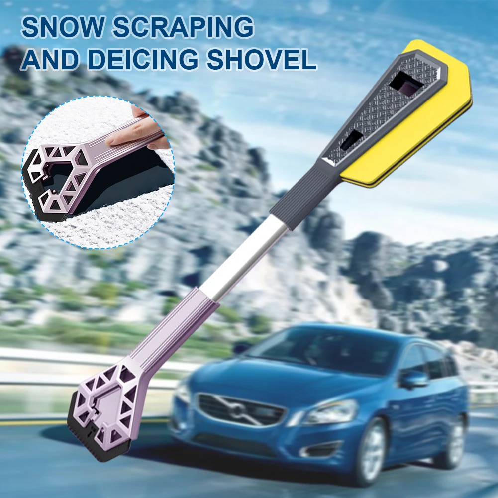 Автомобильная лопата для снега с двумя концами скребок для льда Съемная автоматическая щетка для снега на ветровом стекле Нескользящая руч...