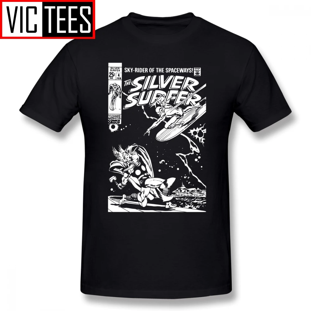

Mens Silver Surfer T Shirts SILVER SURFER JOHN BUSCEMA T-Shirt Basic Tee Shirt Mens Printed Funny 100% Cotton Tshirt