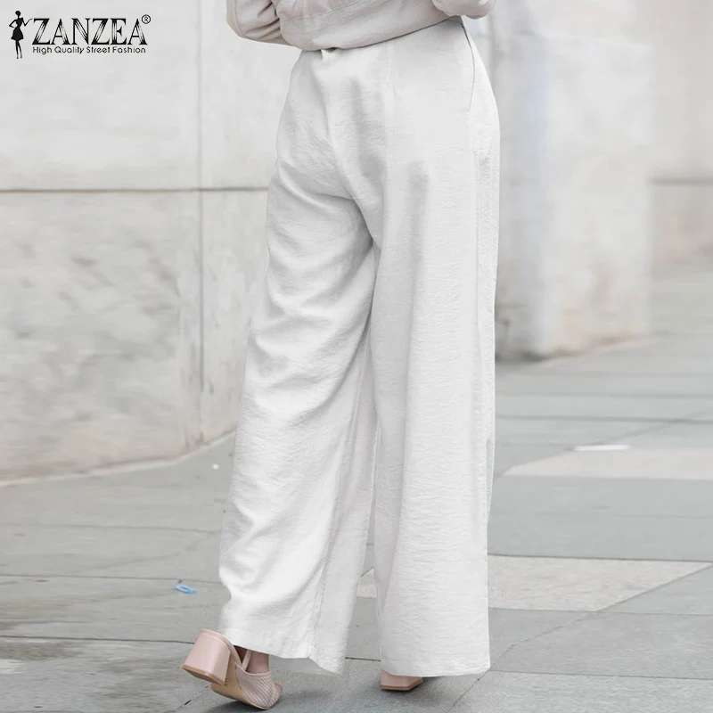 Элегантные офисные брюки женские осенние повседневные однотонные широкие с