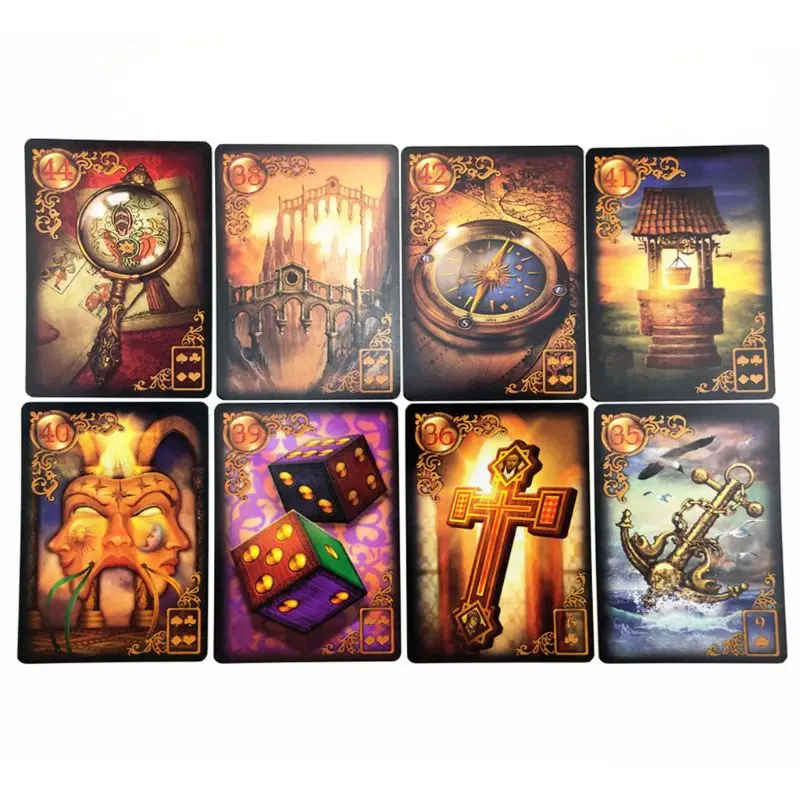 Позолоченные Reverie Lenormand Seer карты полный английский 47 Таро карты гадание Fate