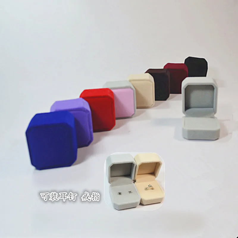 

High Quality Pink/Multicolor PU Leather Jewelry Box Flannelette Box Ring/earrings/necklace Display Case Weddings Jewelry