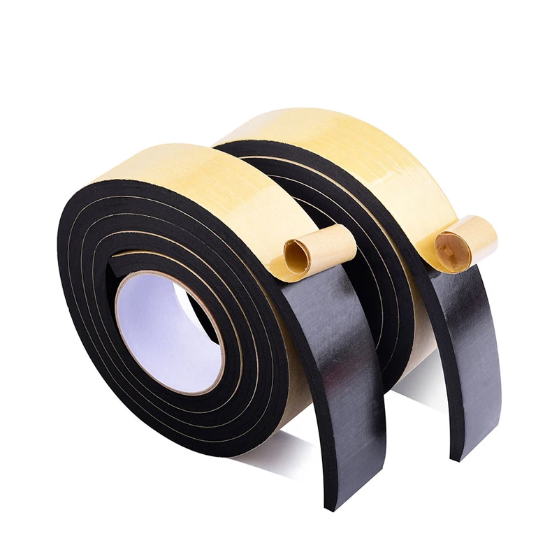 1Mm 3Mm Dày 5Mm Đen Mút Xốp Cao Su Dải Băng Keo Chống Thấm Nước Đơn Keo 2 Mặt Chống Va Chạm cửa Sổ Cửa Cói Dây