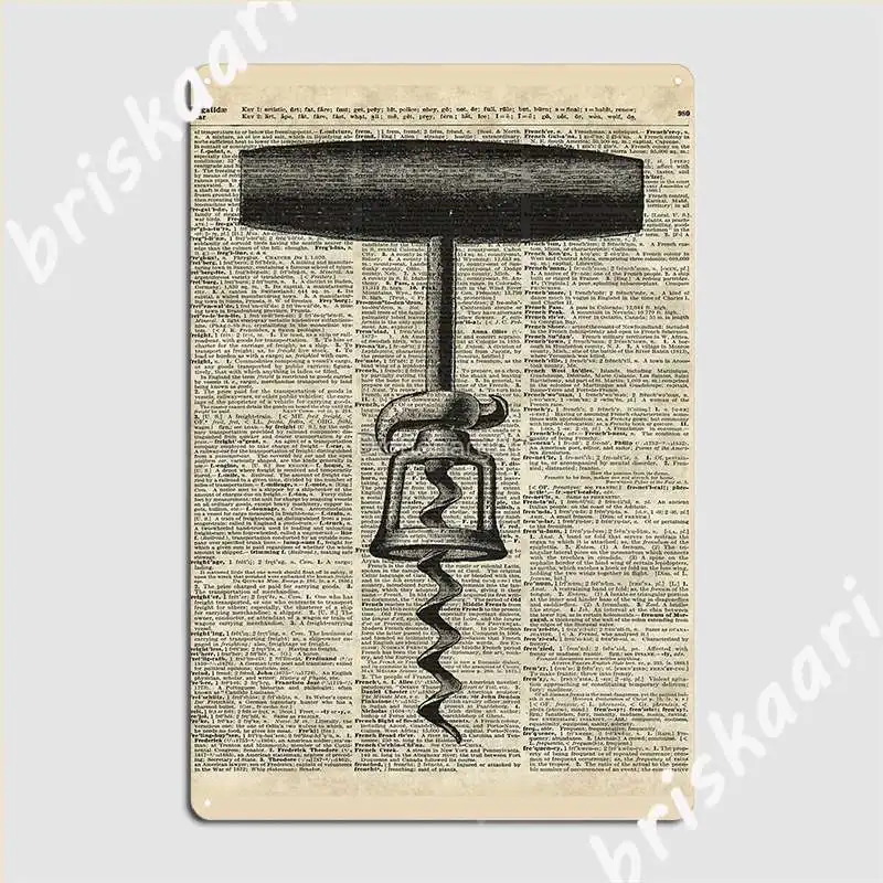 Винтажный штопор над старой энциклопедией плакат на страницу металлический