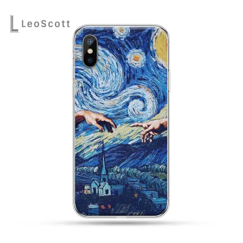

Van Gogh Skull Tardis Phone Cases for iPhone 11 12 pro XS MAX 8 7 6 6S Plus X 5S SE 2020 XR