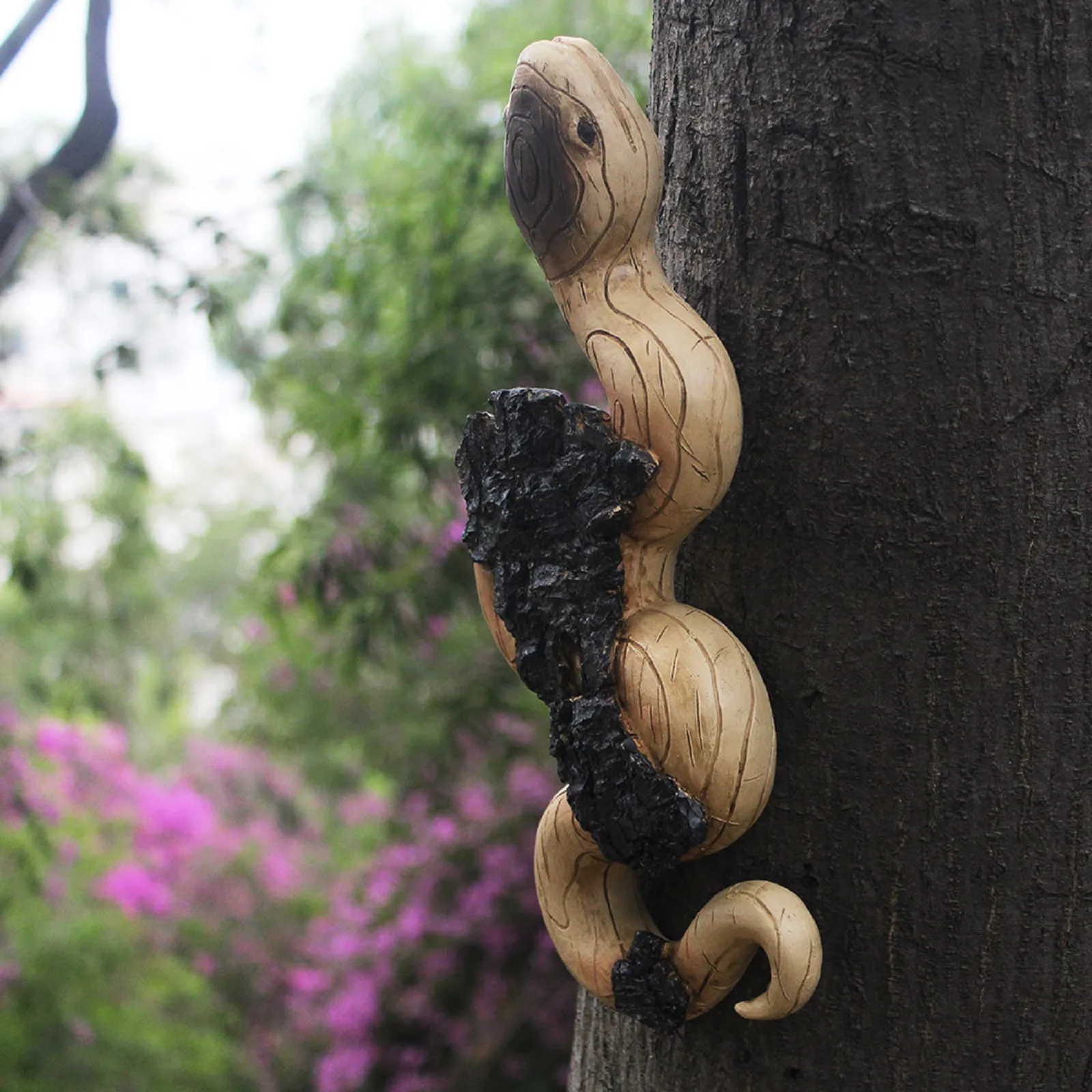 Смола статуя в форме змеи сада дерево Главная Decrotations фигурка змея животных