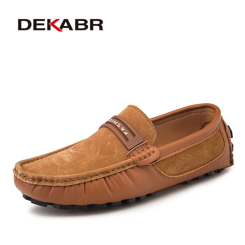 

DEKABR Genuine Leather Men Casual Shoes Luxury Fashion Loafers Men Breathable Moccasin Leather Driving Shoes Men Footwear