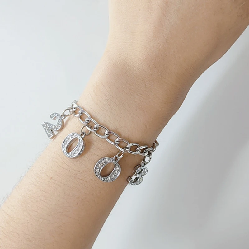 

Birth Year Bracelet For Women Crystal Zircon Year Number 1995 1996 1997 Silver Color Adjustable Bracelet Chain Jewelry Gift BFF
