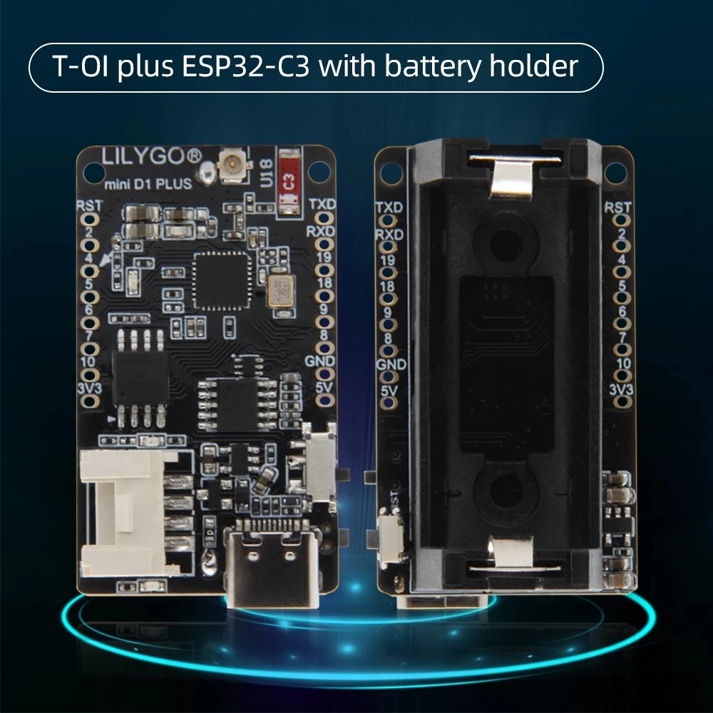 

LILYGO® TTGO T-OI Plus ESP32-C3 RISC-V MCU Wireless Module Development Circuits Board Wi-Fi Bluetooth With 16340 Battery Holder