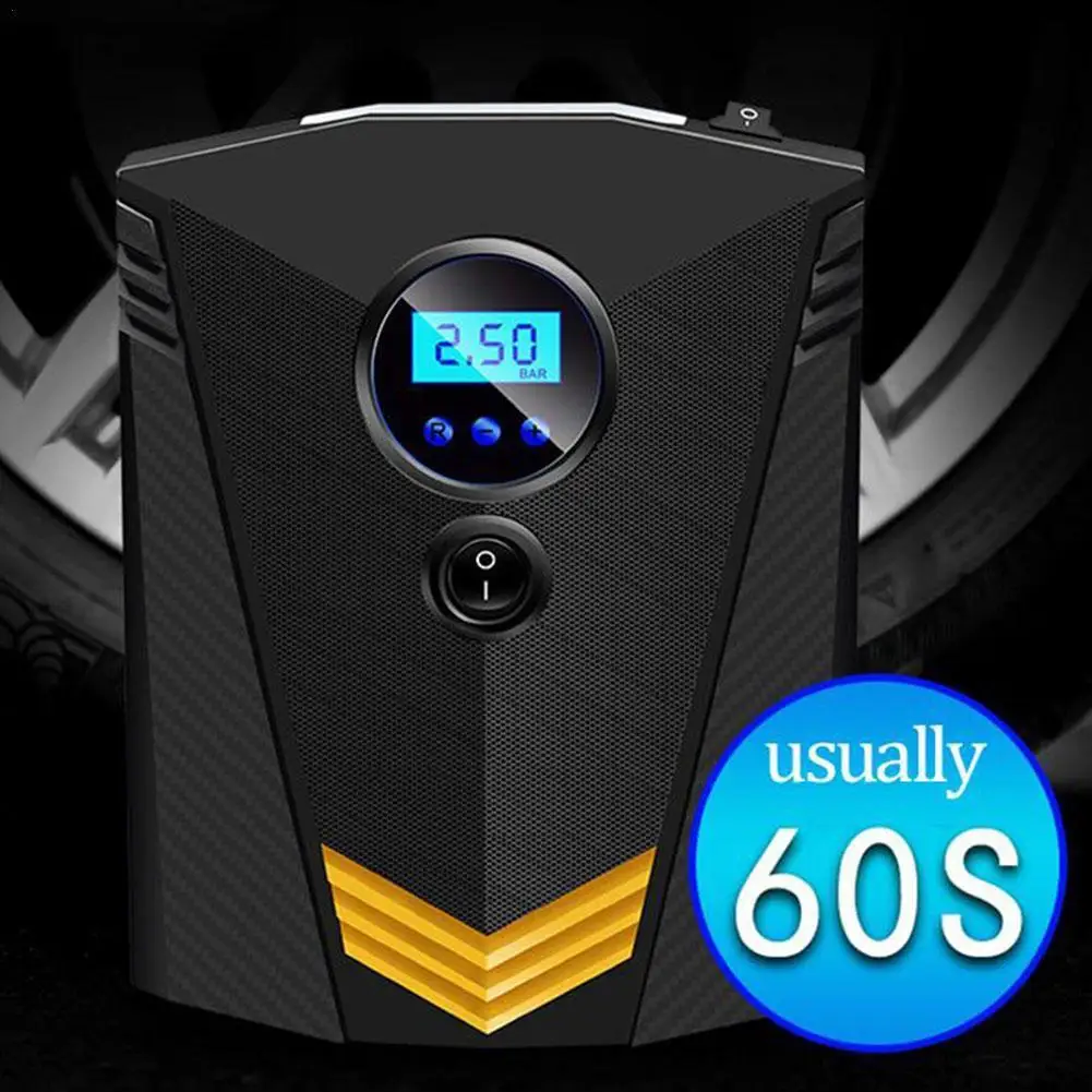 1 шт. Портативный автомобильный воздушный компрессор Цифровой насос для шин 12