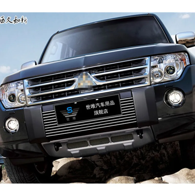 Передняя решетка из нержавеющей стали для Mitsubishi Pajero 2012 2013 2014 2015|Хромирование| |