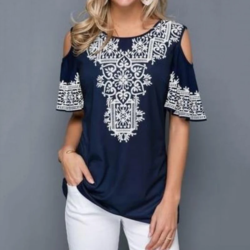 Женский пуловер с короткими рукавами и круглым вырезом свободная женская