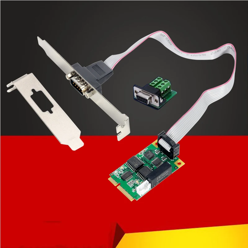 Mini PCI E USB 2 0 к RS 232 RS422 RS485 Плата расширения последовательный DB9 RS232 мини адаптер Express
