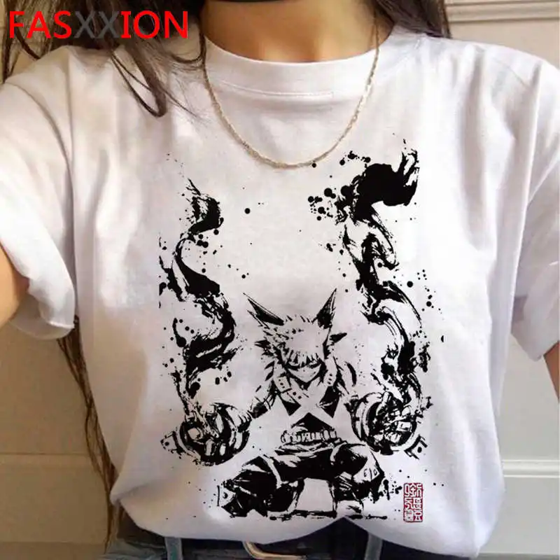 

My Hero Academia Bakugou Boku No Hero Academia summer top t shirt male japanese couple grunge summer top vintage streetwear