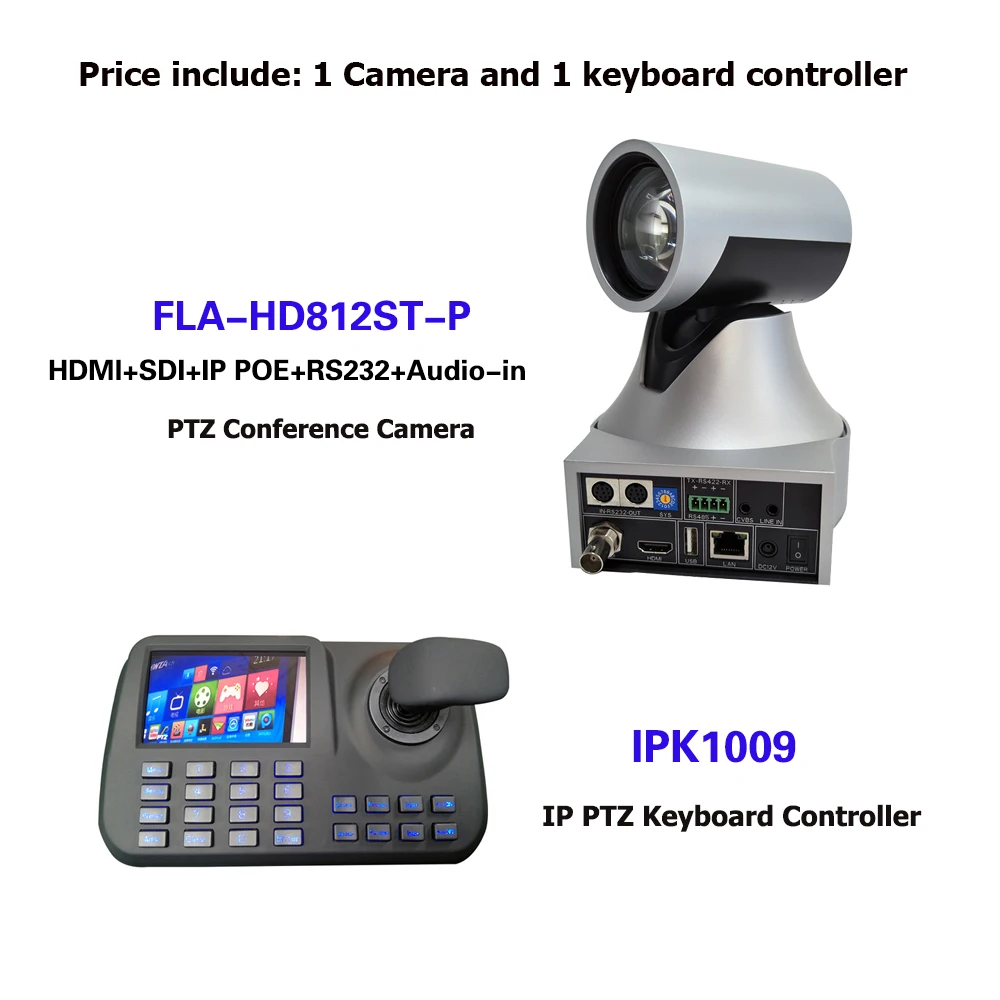 Видеоконференции 1080P60 12x зум HDMI SDI IP POE PTZ камера контроллер клавиатуры для Huddle / Medium