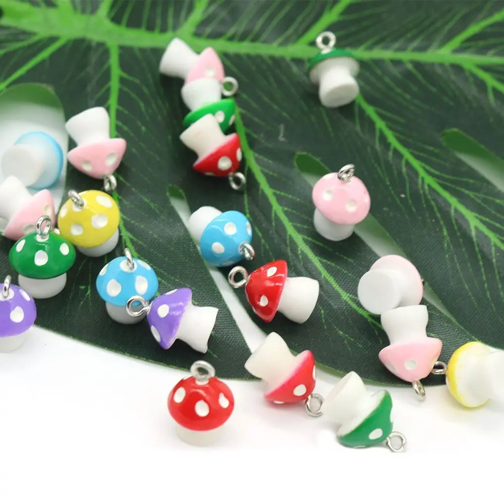 

Resin Little Mushroom Charms for Earring Key Chain Necklace Pendant Handmade Fashion Jewelry Finding Making