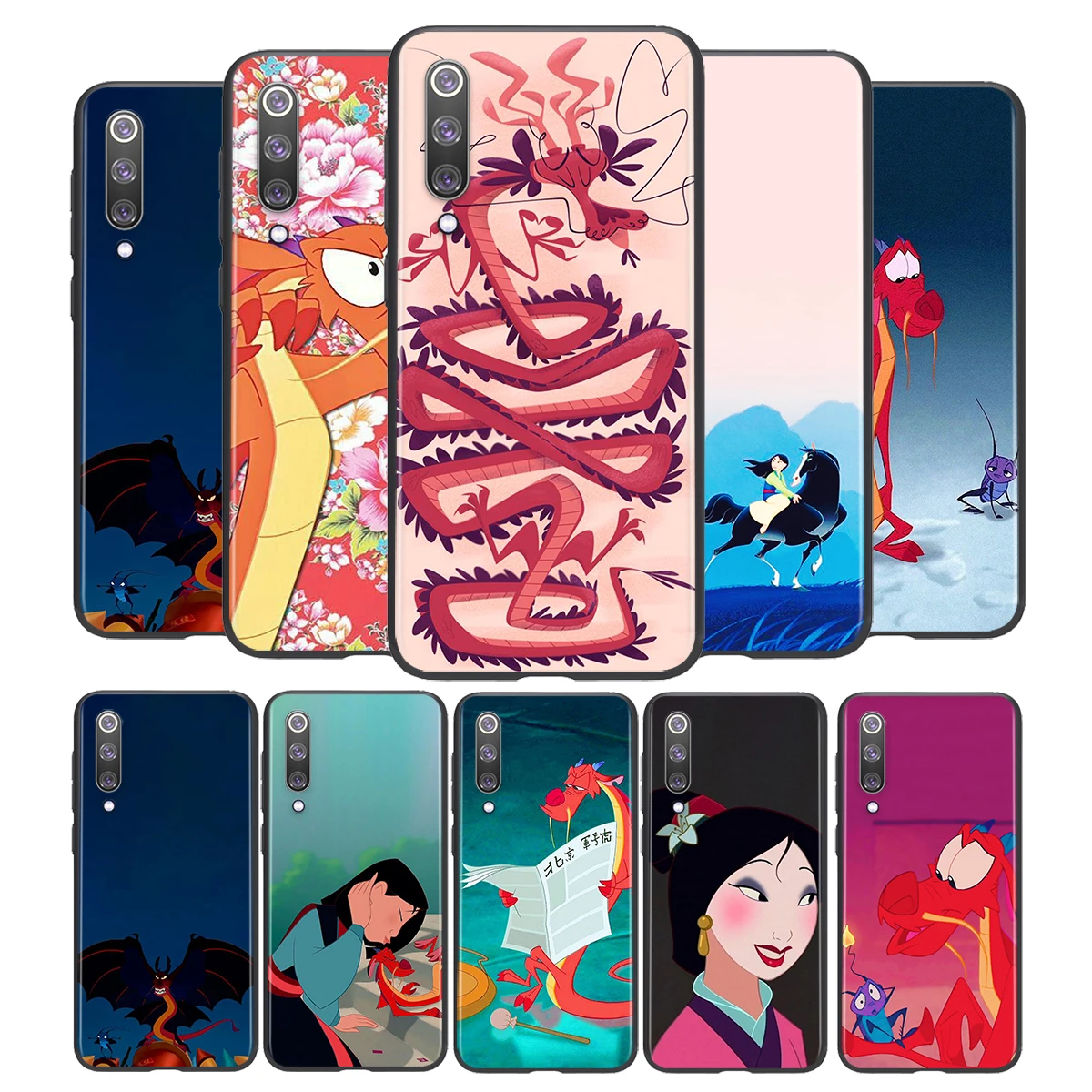 

Anime cartoon Mulan Silicone Soft Cover For Xiaomi Mi 11i 11 10T 10i 9T 9 Note 10 Ultra Lite Pro 5G SE Black Phone Case