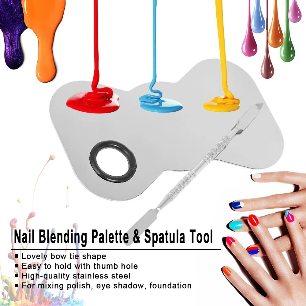 2 шт. из нержавеющей стали галстук бабочка для дизайна ногтей цветная палитра