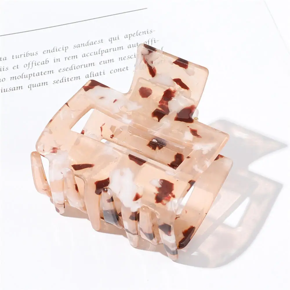 

Korean Fashion Women Print Color Square Acrylic Hair Clip Crab Multiple Colorful Acetate Geometry Hair Claws For Girls Headwear