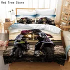 Мотоциклетный Комплект постельного белья для мотокросса, роскошный комплект из двух предметов, с пододеяльником и наволочкой, для взрослых