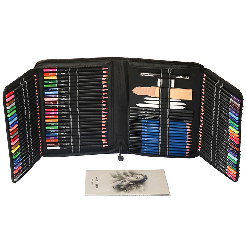 

144 шт. карандаши для рисования комплект, принадлежности для живописи для художника акварель металлик масляные цветные карандаши набор для р...